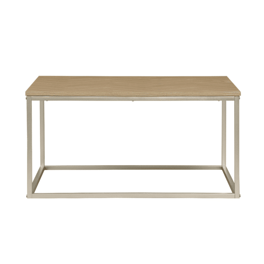 Mesa de centro com efeito de madeira de espinha de peixe, Budapest, Natural, 80x80x40 cm
