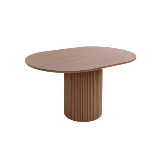 Mesa de centro oblonga com efeito de madeira, Faro, Madeira de nogueira, 90x60x45 cm