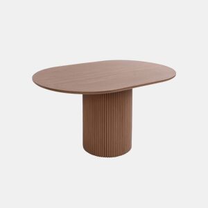 Mesa de centro oblonga com efeito de madeira, Faro, Madeira de nogueira, 90x60x45 cm