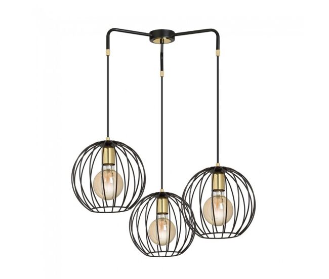 Lámpara colgante balora negro 3 luces marca wonderlamp