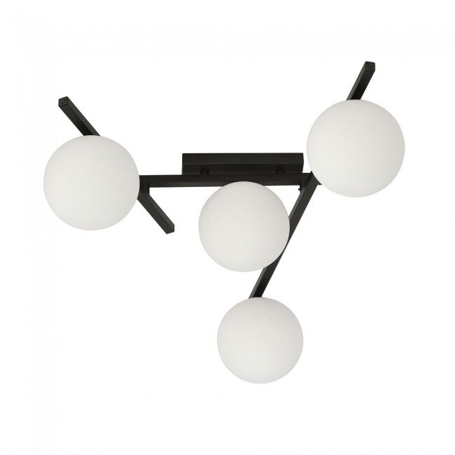 Plafón de techo Tramas (4 luces) Cristal - Metal  Moderno