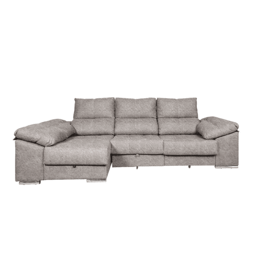 Sofá-cama Yago Chaise Longue. Poltrona reclinável, com Arcon + 2 pufes