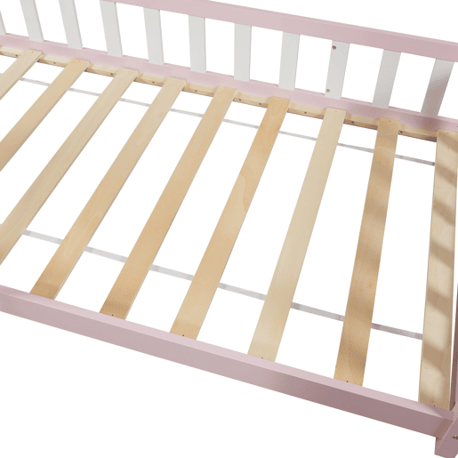Cama de criança Hesel em forma de casa de pinho com grelha 90x200cm - Rosa en.casa