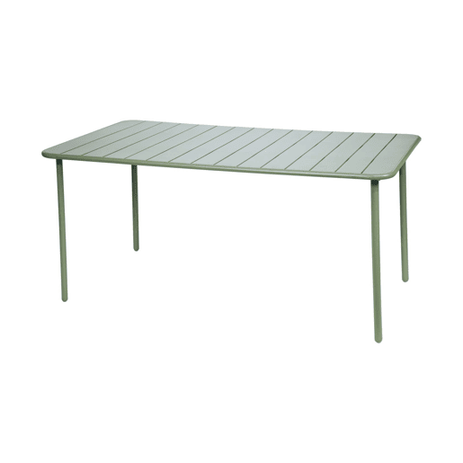 Mesa de jardim metálica de 6-8 lugares, Amelia 160cm, Verde, 160x90x72.5 cm