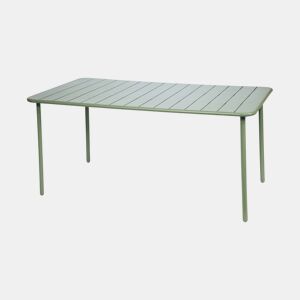 Mesa de jardim metálica de 6-8 lugares, Amelia 160cm, Verde, 160x90x72.5 cm