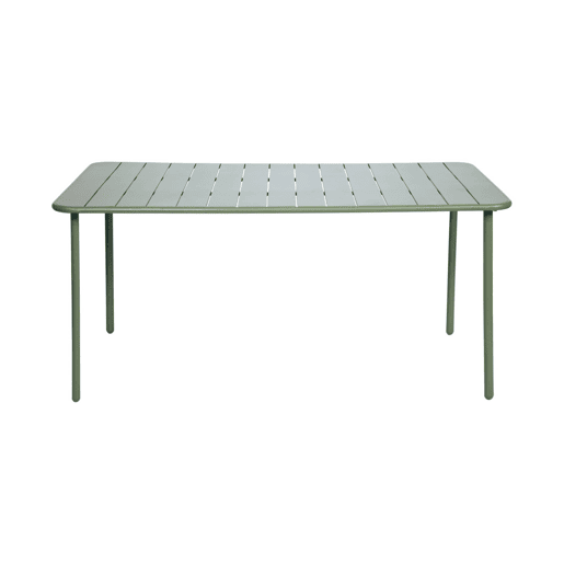 Mesa de jardim metálica de 6-8 lugares, Amelia 160cm, Verde, 160x90x72.5 cm