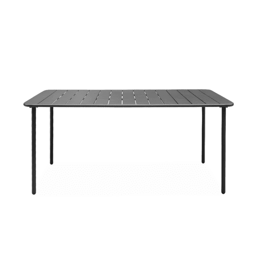Mesa de jardim metálica de 6-8 lugares, Amelia 160cm, Antracite, 160x90x72.5 cm