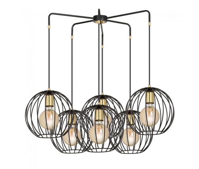 Lámpara colgante balora negro 6 luces marca wonderlamp