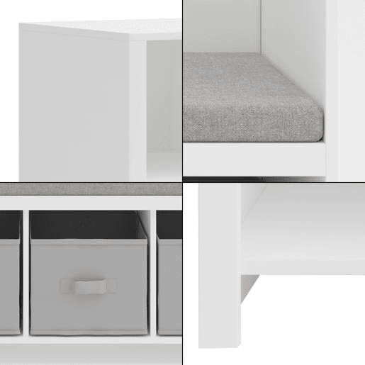 Estante de livros para crianças com banco Høylandet 76x112x40 cm - BrancoCinza pt.home.
