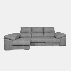 Sofá-cama Yago Chaise Longue. Poltrona reclinável, com Arcon + 2 pufes