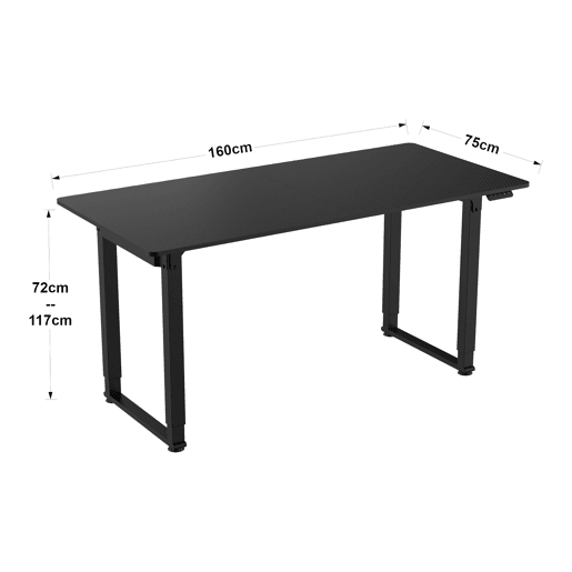 Secretária ajustável em altura Kirkkonummi aglomerado 160x75cm - Preto pro.tec pro.tec