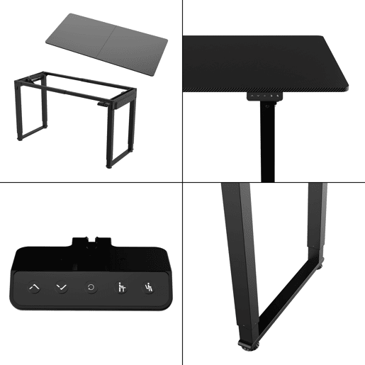 Secretária ajustável em altura Kirkkonummi aglomerado 160x75cm - Preto pro.tec pro.tec