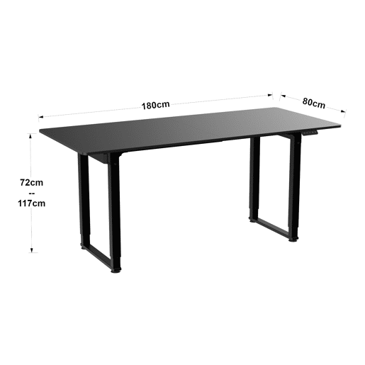 Secretária ajustável em altura Kirkkonummi aglomerado 180x80cm - Preto pro.tec