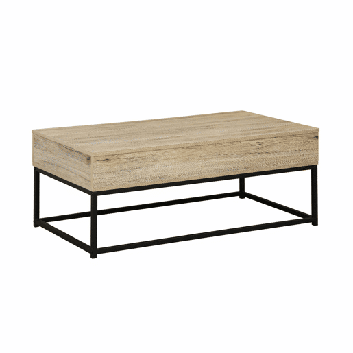 Mesa de centro com efeito madeira e tampo elevável, Loft, Natural, 100x55x40.5 cm Mesa de centro com efeito madeira e tampo elevável, Loft, Natural, 100x55x40.5 cm