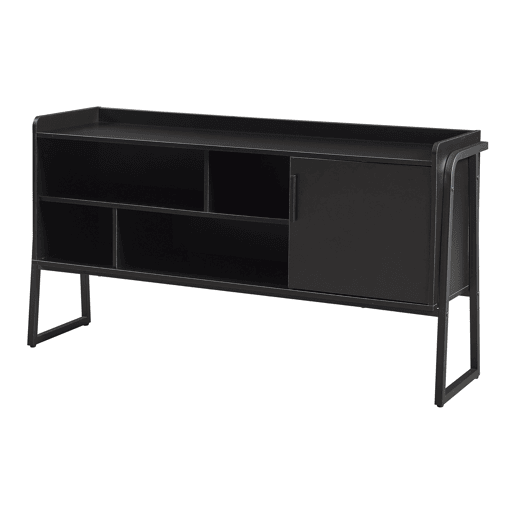 Conjunto de móveis 'Storfjord' 2 peças: 1x Estante em camadas 1x Mesa de TV em metal - Preto en.casa