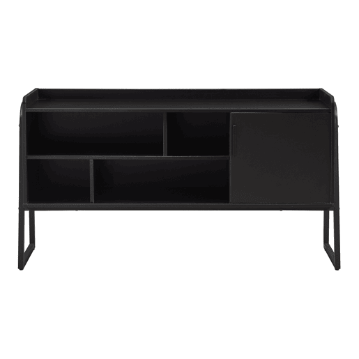 Conjunto de móveis 'Storfjord' 2 peças: 1x Estante em camadas 1x Mesa de TV em metal - Preto en.casa