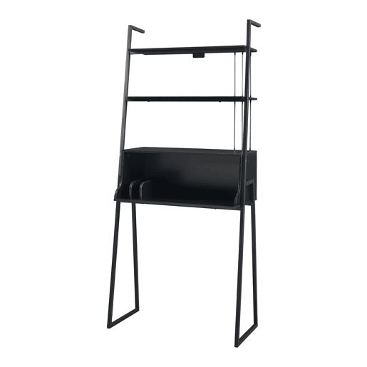 Conjunto de móveis 'Storfjord' 3 peças: 1x secretária 1 x estante 1x mesa de TV em metal - Preto en.casa