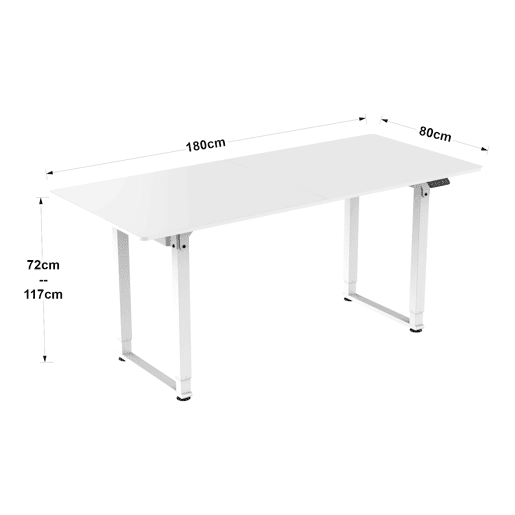 Secretária ajustável em altura Kirkkonummi aglomerado 180x80cm - Branco pro.tec