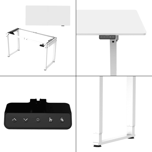 Secretária ajustável em altura Kirkkonummi aglomerado 180x80cm - Branco pro.tec