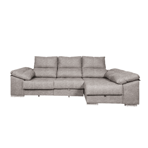 Sofá-cama Yago Chaise Longue. Poltrona reclinável, com Arcon + 2 pufes