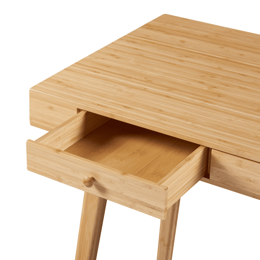Secretária Hässleholm com 3 gavetas em bambu 100x50x75cm - Natural en.casa