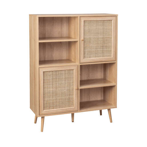Aparador em cana e com efeito de madeira, 101.5cm, Boheme, Natural, 90x33x120 cm