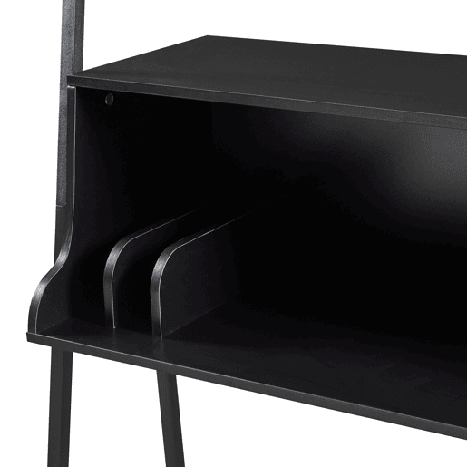 Secretária Storfjord com prateleiras em camadas 184x80x40cm - Preto en.casa
