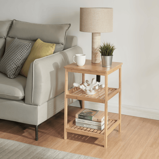 Estante de bambu Ikerasak com 3 prateleiras 60 x 40 x 40 cm natural en.casa Estante de bambu Ikerasak com 3 prateleiras 60 x 40 x 40 cm natural en.casa