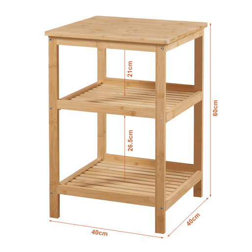 Estante de bambu Ikerasak com 3 prateleiras 60 x 40 x 40 cm natural en.casa Estante de bambu Ikerasak com 3 prateleiras 60 x 40 x 40 cm natural en.casa