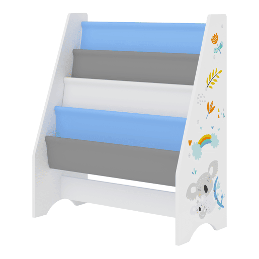 Estante para crianças Fisterra de 4 níveis motivo koala aglomeradotela 74 x 62 x 29 cm multicolor en.casa