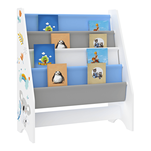 Estante para crianças Fisterra de 4 níveis motivo koala aglomeradotela 74 x 62 x 29 cm multicolor en.casa