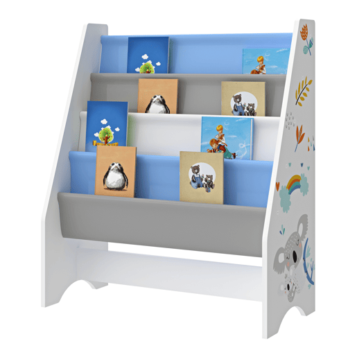 Estante para crianças Fisterra de 4 níveis motivo koala aglomeradotela 74 x 62 x 29 cm multicolor en.casa