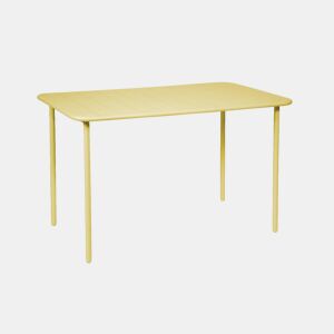 Mesa de jardim metálica de 4 lugares, Amelia 120cm, Amarelo, 120x70x72.5 cm