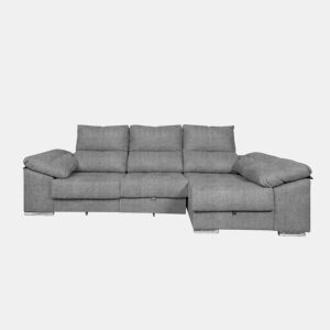 Sofá-cama Yago Chaise Longue. Poltrona reclinável, com Arcon + 2 pufes