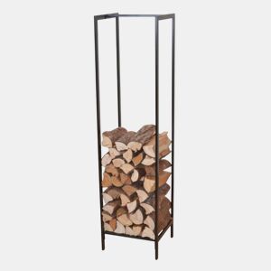 Suporte de lenha Taarbæk em aço durável 140 x 35 x 35 cm preto mate en.casa