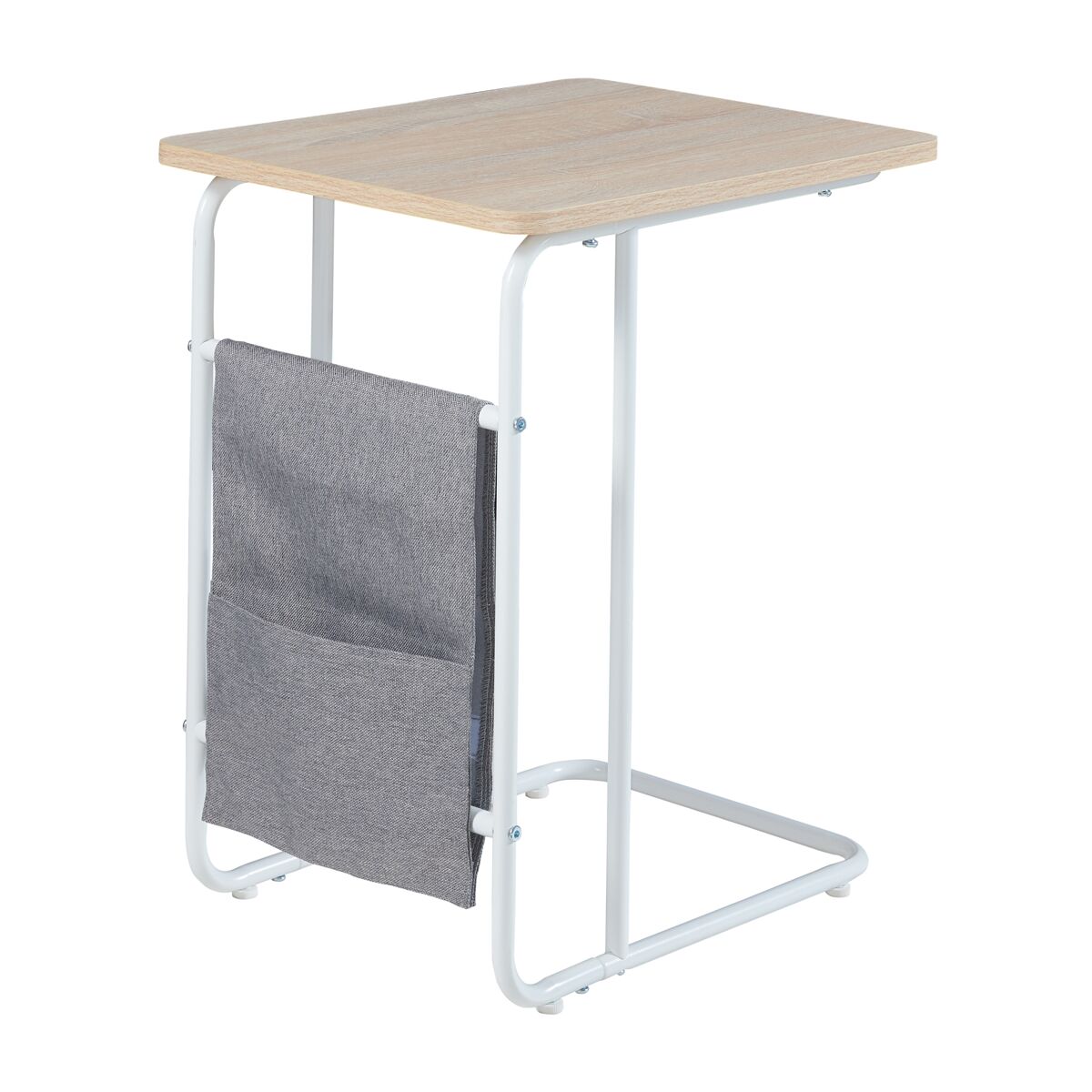 Escritorio para portátil dyrøy acero aglomerado 56x48x37cm - blanco / roble [en.casa]