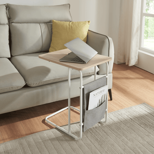 Secretária para computador portátil Dyrøy aço 56x48x37cm - Branco  Carvalho en.casa en.casa
