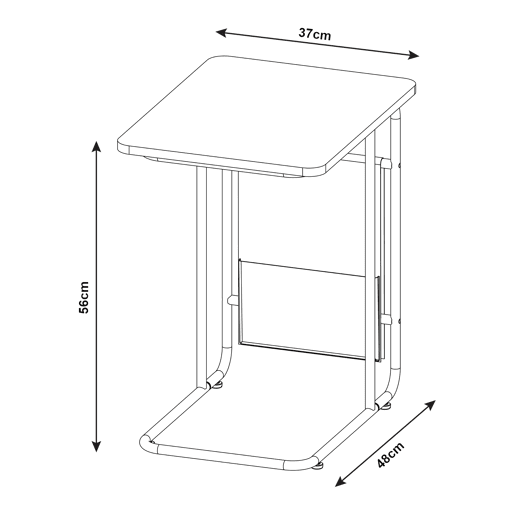 Secretária para computador portátil Dyrøy aço 56x48x37cm - Branco  Carvalho en.casa en.casa