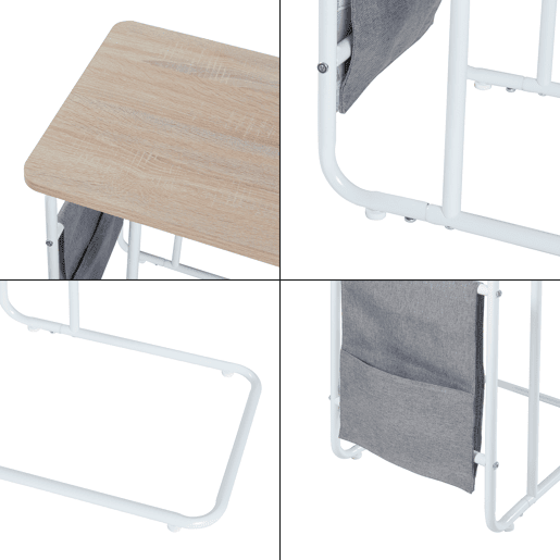 Secretária para computador portátil Dyrøy aço 56x48x37cm - Branco  Carvalho en.casa en.casa