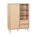 Aparador con efecto de caña y madera de 2 cajones, 101cm 101 Aparador con efecto de caña y madera de 2 cajones, 101cm 101 Madera