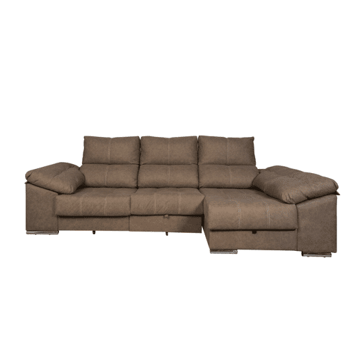 Sofá-cama Yago Chaise Longue. Poltrona reclinável, com Arcon + 2 pufes