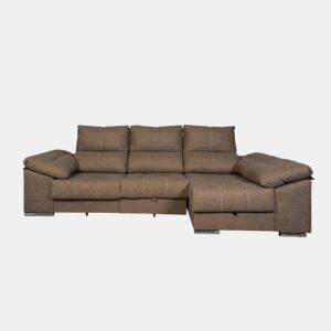 Sofá-cama Yago Chaise Longue. Poltrona reclinável, com Arcon + 2 pufes