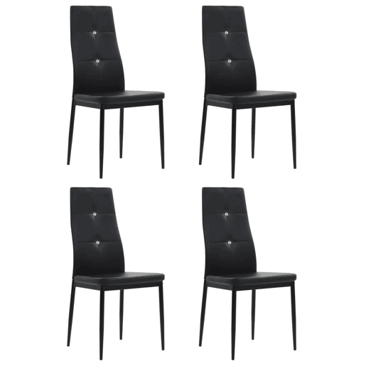 vidaXL Cadeiras de jantar 4 pcs couro artificial preto vidaXL Cadeiras de jantar 4 pcs couro artificial preto