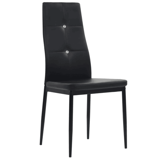 vidaXL Cadeiras de jantar 4 pcs couro artificial preto vidaXL Cadeiras de jantar 4 pcs couro artificial preto