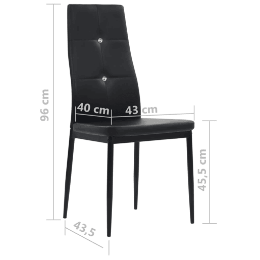 vidaXL Cadeiras de jantar 4 pcs couro artificial preto vidaXL Cadeiras de jantar 4 pcs couro artificial preto