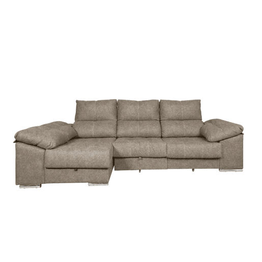 Sofá-cama Yago Chaise Longue. Poltrona reclinável, com Arcon + 2 pufes