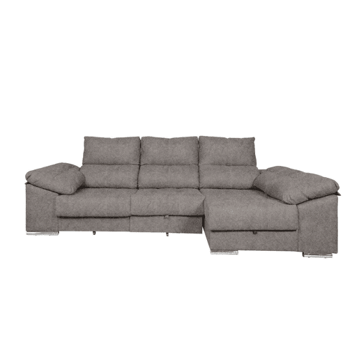 Sofá-cama Yago Chaise Longue. Poltrona reclinável, com Arcon + 2 pufes