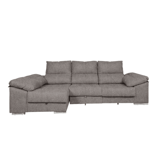 Sofá-cama Yago Chaise Longue. Poltrona reclinável, com Arcon + 2 pufes