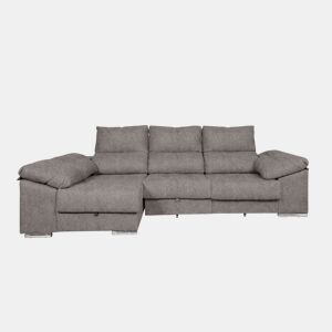 Sofá-cama Yago Chaise Longue. Poltrona reclinável, com Arcon + 2 pufes
