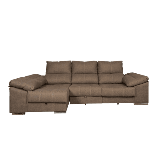 Sofá-cama Yago Chaise Longue. Poltrona reclinável, com Arcon + 2 pufes